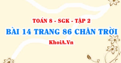 Bài 14 trang 86 Toán 8 Chân trời sáng tạo Tập 2